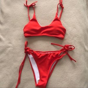 Red 2 piece bikini set